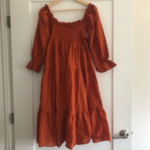 Smocked Midi Dress